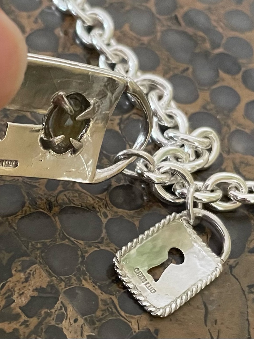 Chan Luu Silver-Tone Link Necklace with Eye and Tag Charms - Picture 7 of 10